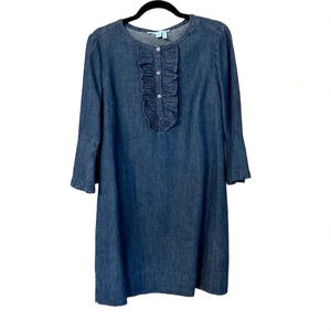 Draper James Women's Blue Jean 100% Cotton Dress Size 10 GUC